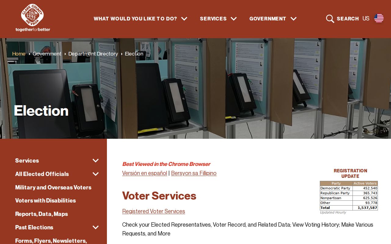 Henderson election records from Clark County services